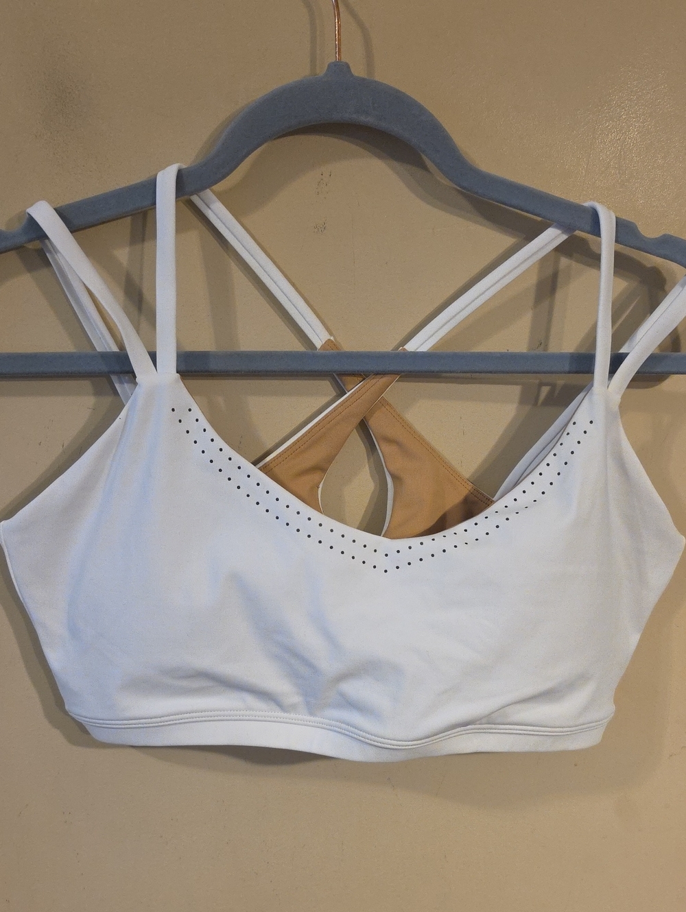 White Double-Strap Bralette with Nude Lining